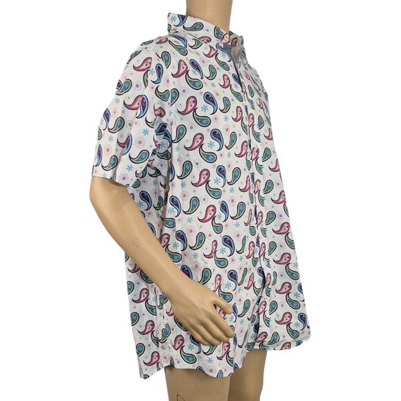 CREMIEUX PREMIUM DENIM Men's Size XL Shirt Stretch White Paisley Multi  (55) - Picture 3 of 13